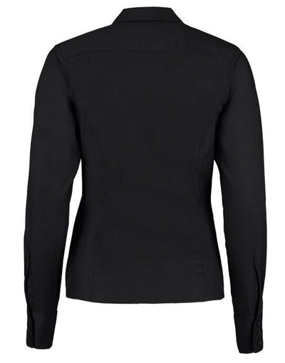 Kustom Kit KK702 Lady LS Tailored Oxford Shirt - Black