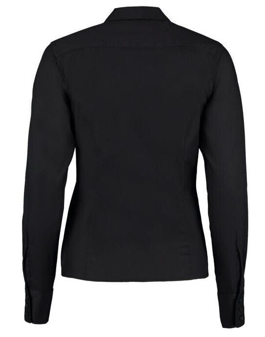 Kustom Kit KK702 Lady LS Tailored Oxford Shirt - Black