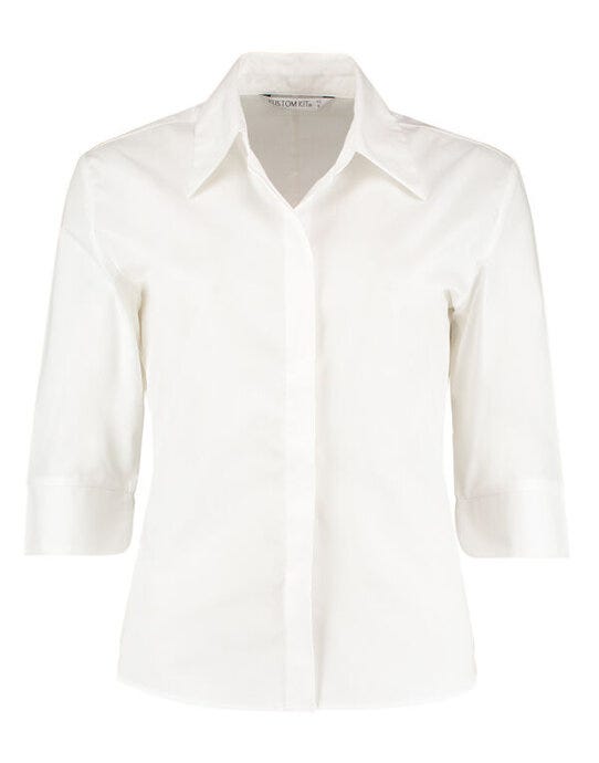 Kustom Kit KK715 Ladies 3/4 Continental Blouse - White