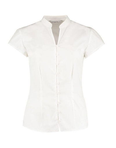 Kustom Kit KK727 Ladies Mandarin Collar Blouse - White