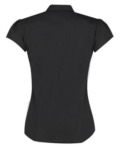 Kustom Kit KK727 Ladies Mandarin Collar Blouse - Black