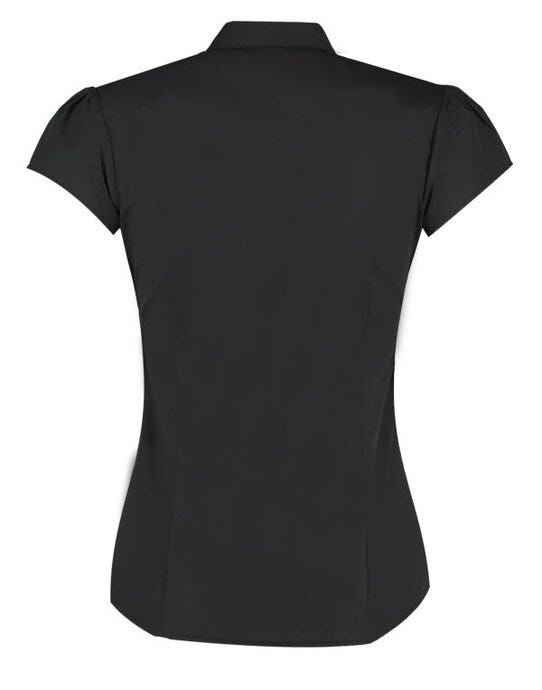 Kustom Kit KK727 Ladies Mandarin Collar Blouse - Black