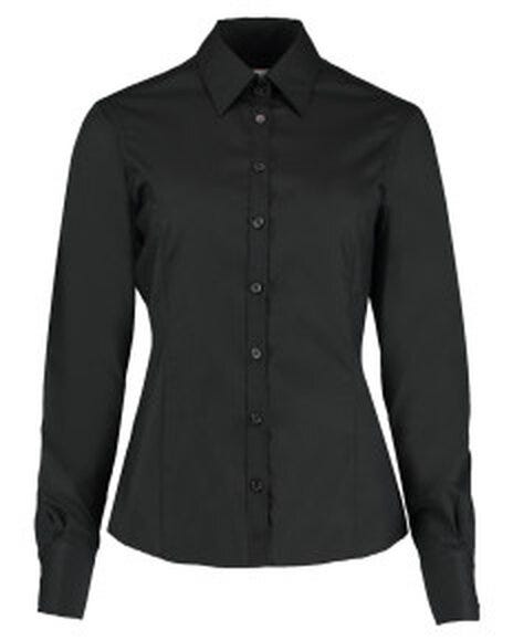 Kustom Kit KK743F Lady Tailor LS Business Shirt - Black