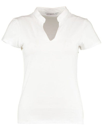 Kustom Kit KK770 Ladies Regular Mandarin Top - White