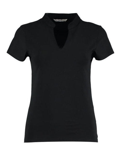 Kustom Kit KK770 Ladies Regular Mandarin Top - Black