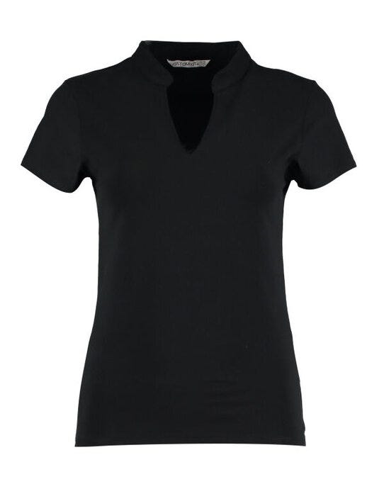 Kustom Kit KK770 Ladies Regular Mandarin Top - Black