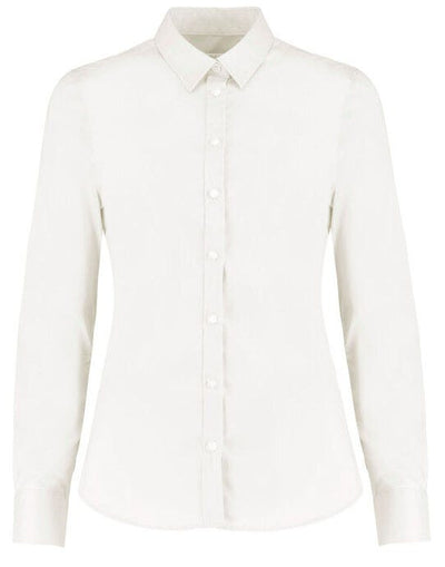 Kustom Kit KK782 Lady LS Stretch Oxford Shirt - White