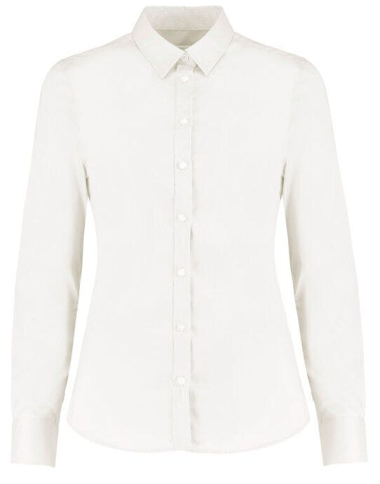 Kustom Kit KK782 Lady LS Stretch Oxford Shirt - White
