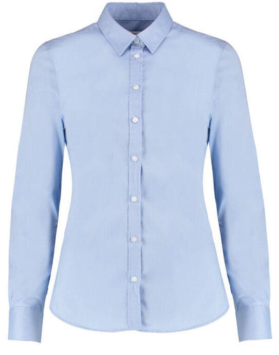 Kustom Kit KK782 Lady LS Stretch Oxford Shirt - Light Blue