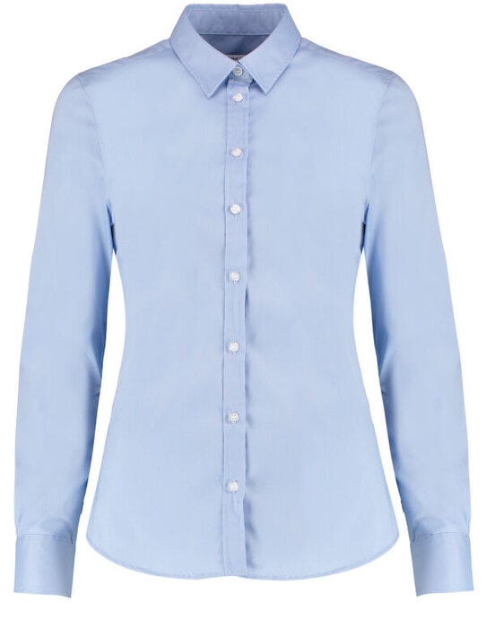 Kustom Kit KK782 Lady LS Stretch Oxford Shirt - Light Blue