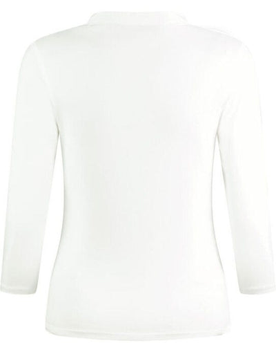 Kustom Kit KK785 Lady Mandarin Collar 3/4 Top - White