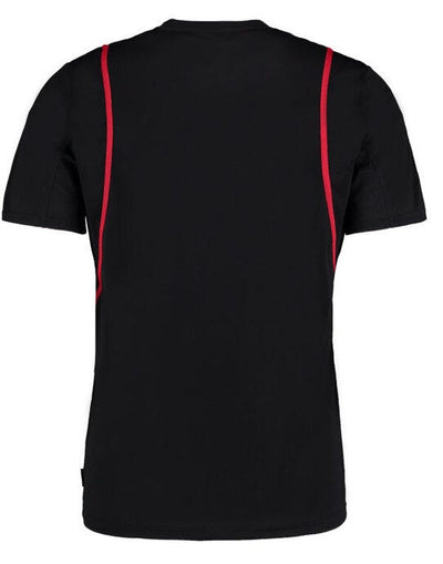 Kustom Kit KK991 Mens Cooltex Contrast Tee - Black/Red