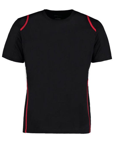 Kustom Kit KK991 Mens Cooltex Contrast Tee - Black/Red