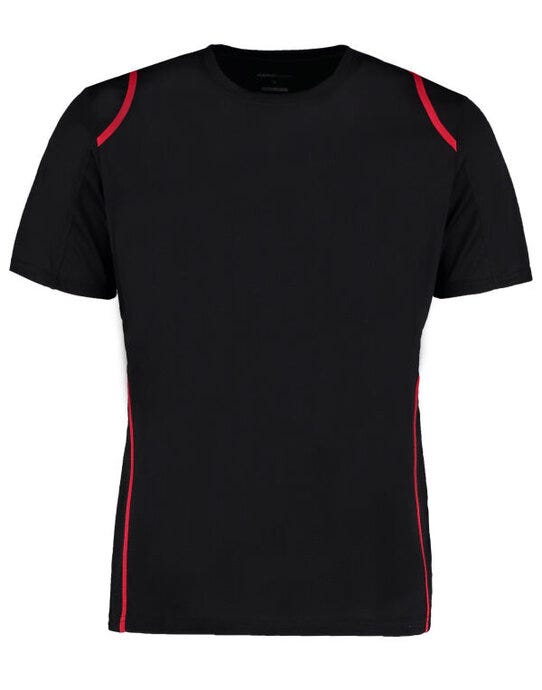 Kustom Kit KK991 Mens Cooltex Contrast Tee - Black/Red