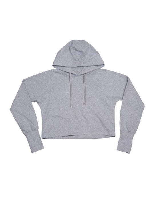 Mantis M140 Womens Cropped Hoodie - Heather Grey Melange