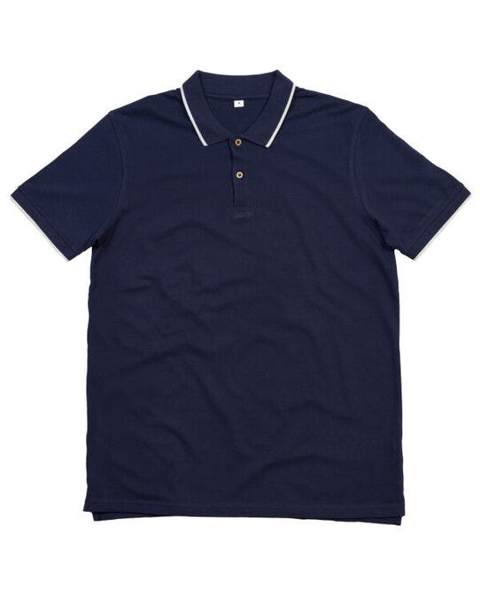 Mantis M191 The Mens Tipped Polo - Navy/White