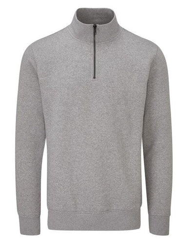 Mantis M197 Unisex Organic 1/4 Zip Sweat - Heather Grey Melange