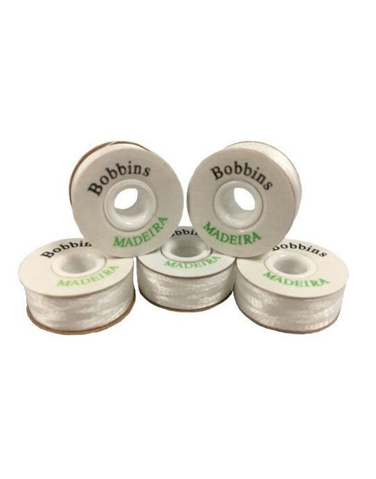 Madeira MAPW8 (Box 144) Prewound Bobbin Spools - White