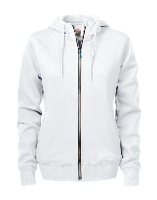 Printer Essentials PE2262052 Printer Ladies Overhead Full Zip Hoody - White