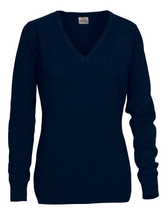 Printer Essentials PE2262502 Printer Ladies Forehand Knitted V Neck - Navy