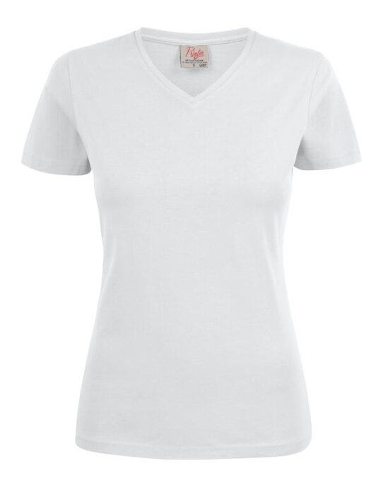 Printer Essentials PE2264025 Printer Ladies Heavy V T-Shirt - White