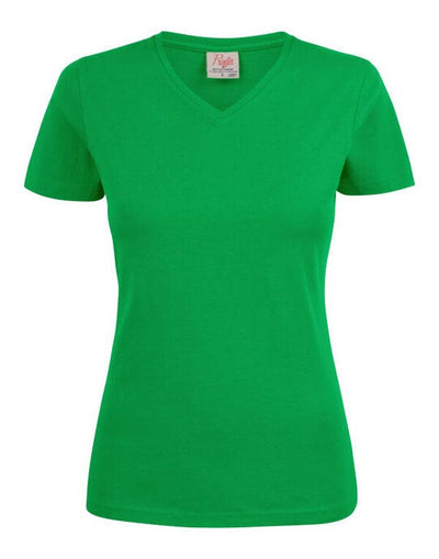 Printer Essentials PE2264025 Printer Ladies Heavy V T-Shirt - Fresh Green