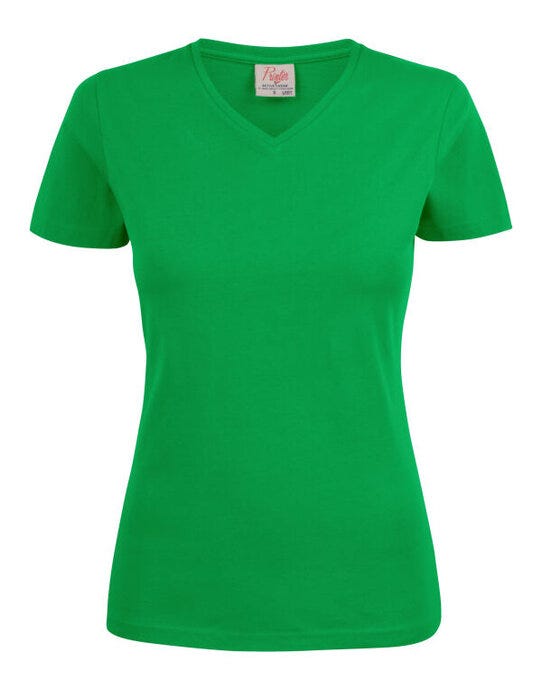 Printer Essentials PE2264025 Printer Ladies Heavy V T-Shirt - Fresh Green