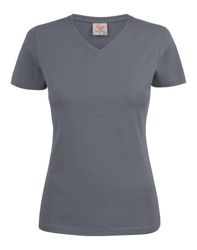Printer Essentials PE2264025 Printer Ladies Heavy V T-Shirt - Steel Grey