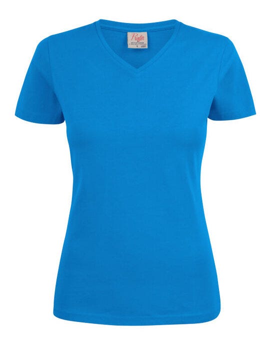 Printer Essentials PE2264025 Printer Ladies Heavy V T-Shirt - Ocean Blue