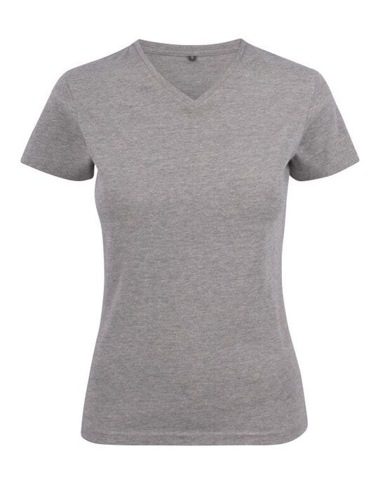 Printer Essentials PE2264025 Printer Ladies Heavy V T-Shirt - Grey Melange