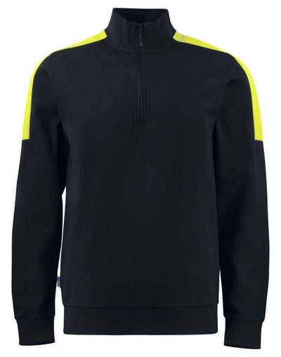 ProJob Workwear PJ642128 ProJob Prio 2128 1/2 Zip Sweatshirt - Black/Yellow