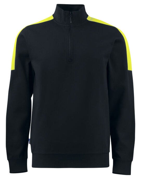 ProJob Workwear PJ642128 ProJob Prio 2128 1/2 Zip Sweatshirt - Black/Yellow