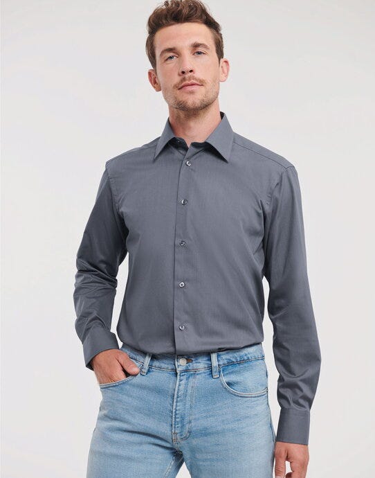Russell Athletic Collection 924M Russell Collection Mens LS Tailor Poplin