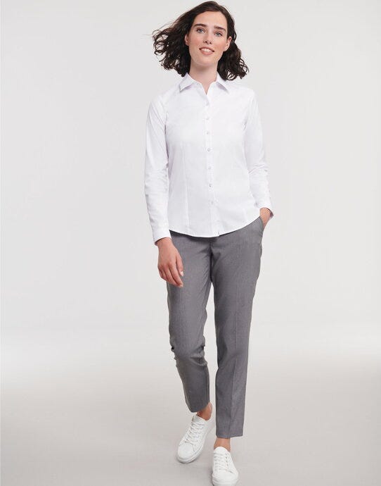 Russell Athletic Collection 962F Russell Collection Lady LS H'Bone Shirt
