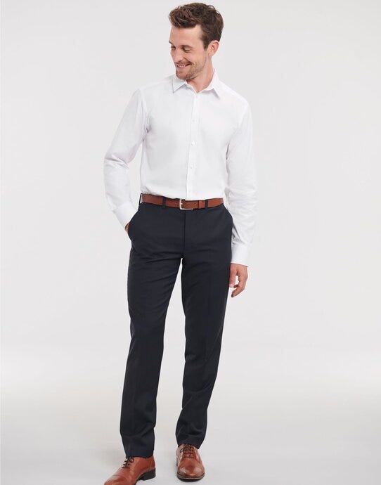Russell Athletic Collection 962M Russell Collection Mens LS H'Bone Shirt