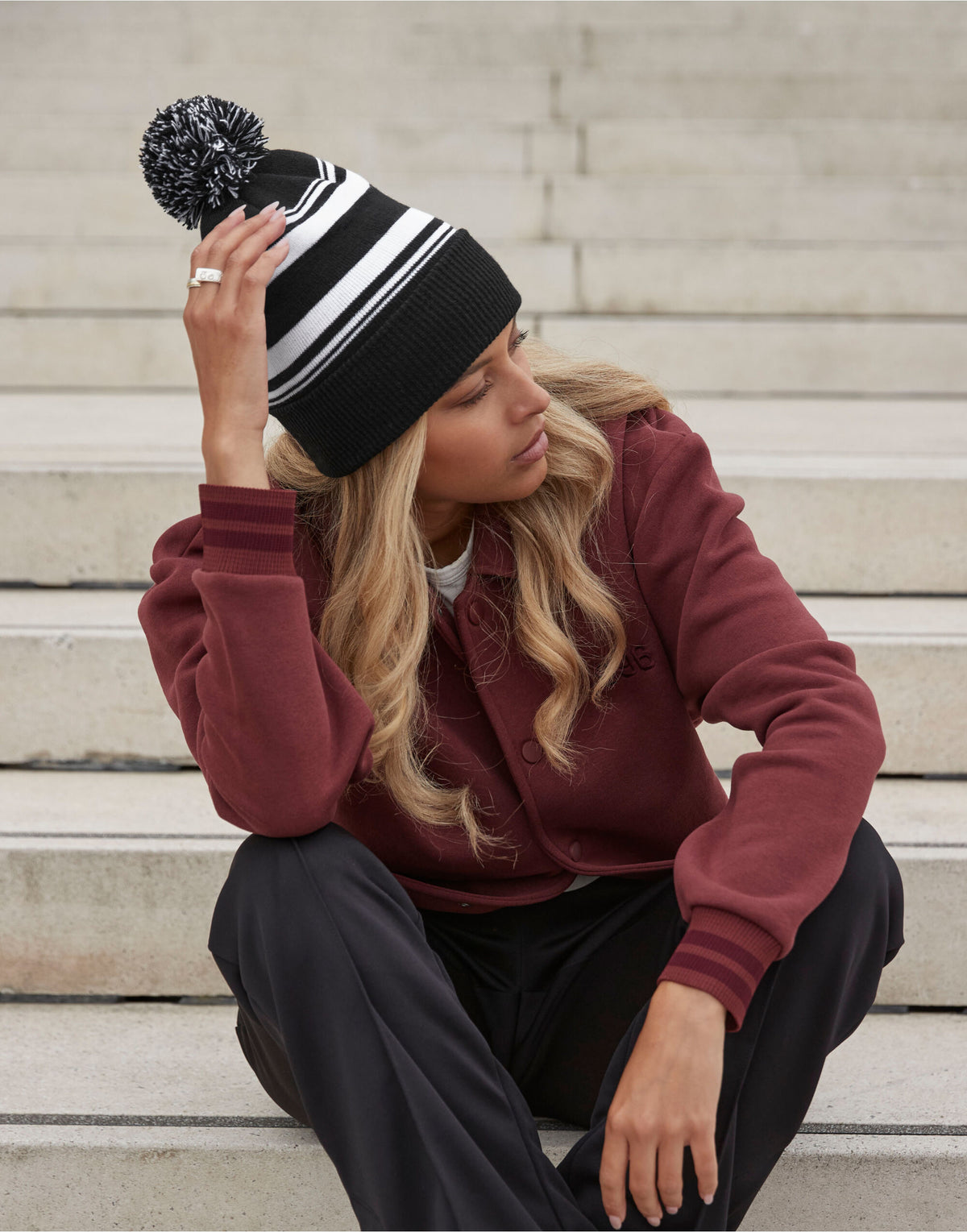 Product image of Beechfield B473R Striped Fan Beanie