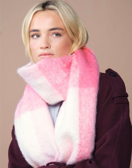 Beechfield B494R Fluffy Check Scarf
