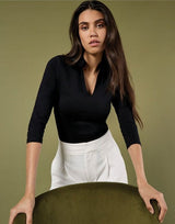 Product image of Kustom Kit KK785 Lady Mandarin Collar 3/4 Top