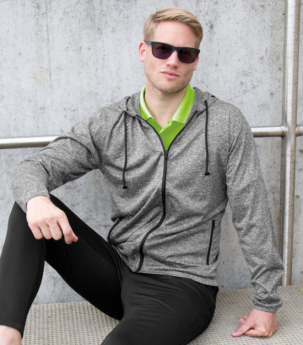 Spiro Fitness S277M Mens Hooded Tee-Jacket