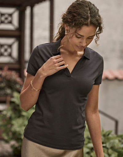 Tee Jays TJ1409 Womens Luxury Stretch V Polo