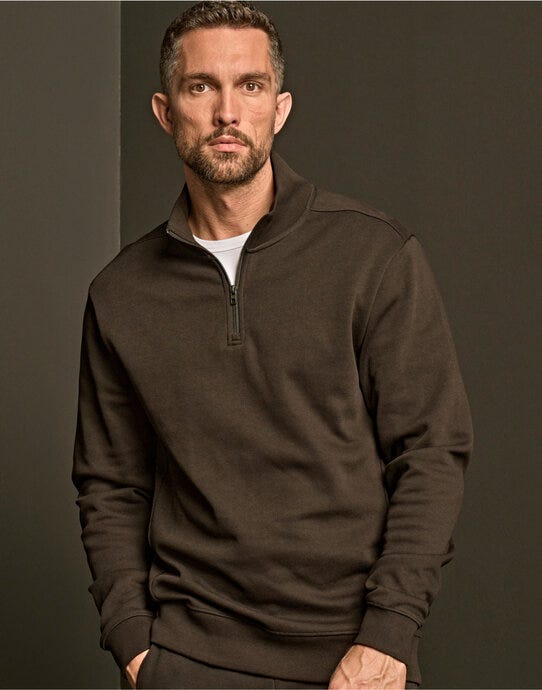 Tee Jays TJ5506 Ribbed Interlock Half Zip