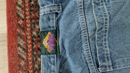 Menace Vintage Jeans W34 L32 Embroidered Patch Baggy Fit USA Made Hip Hop 90s - USASTARFASHION