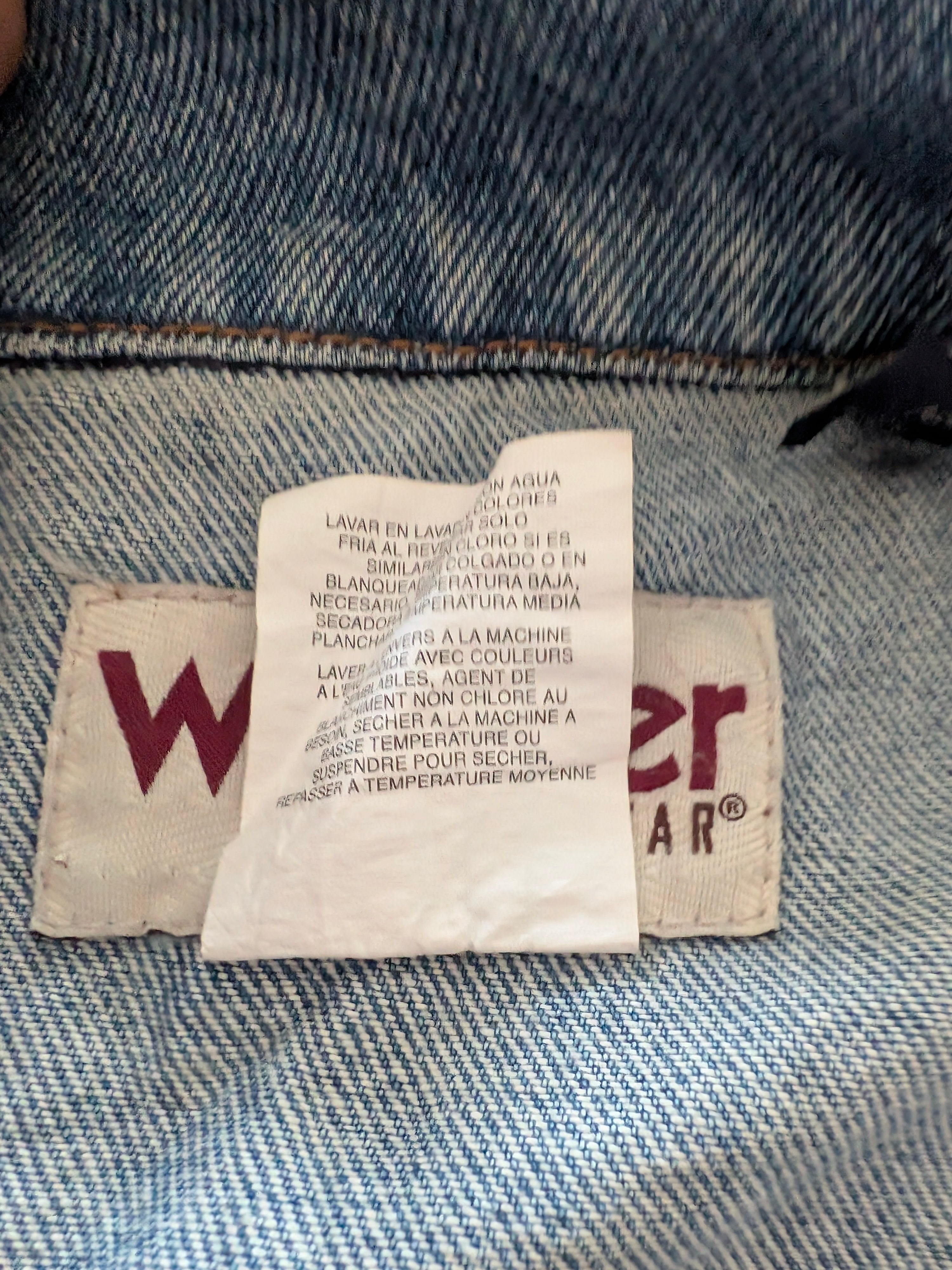Wrangler Rugged Wear Denim Jacket Light Blue Size L Large 100% Cotton - USASTARFASHION