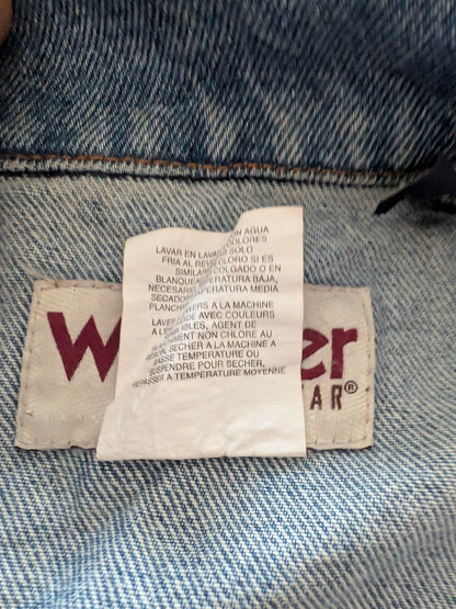 Wrangler Rugged Wear Denim Jacket Light Blue Size L Large 100% Cotton - USASTARFASHION