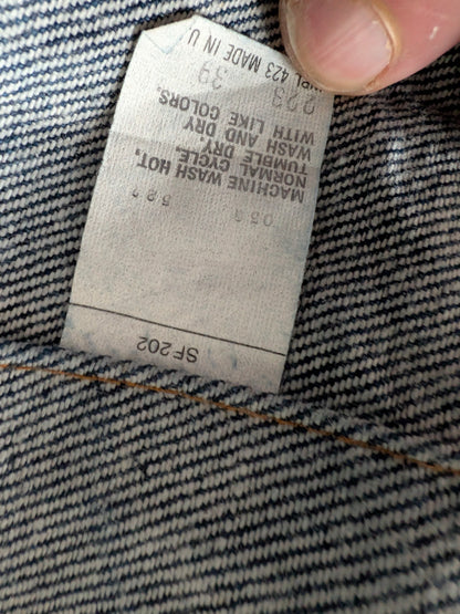 Vintage Levi’s Denim Trucker Jacket 70506 0217 Made in USA Blue Size 46 - USASTARFASHION