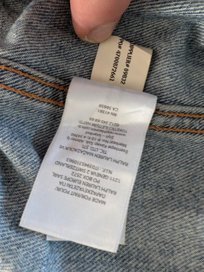 Polo Ralph Lauren Vintage Denim Jacket Faded Distressed Blue Size M - USASTARFASHION