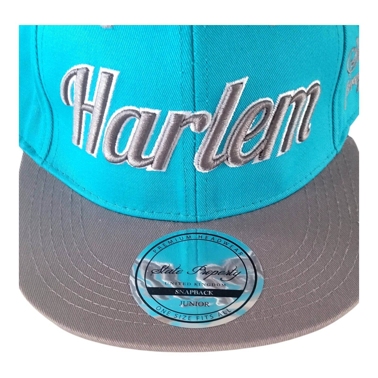 State Property Harlem Junior Snapback Hat - Turquoise with Pom Pom, Adjustable Fit - USASTARFASHION