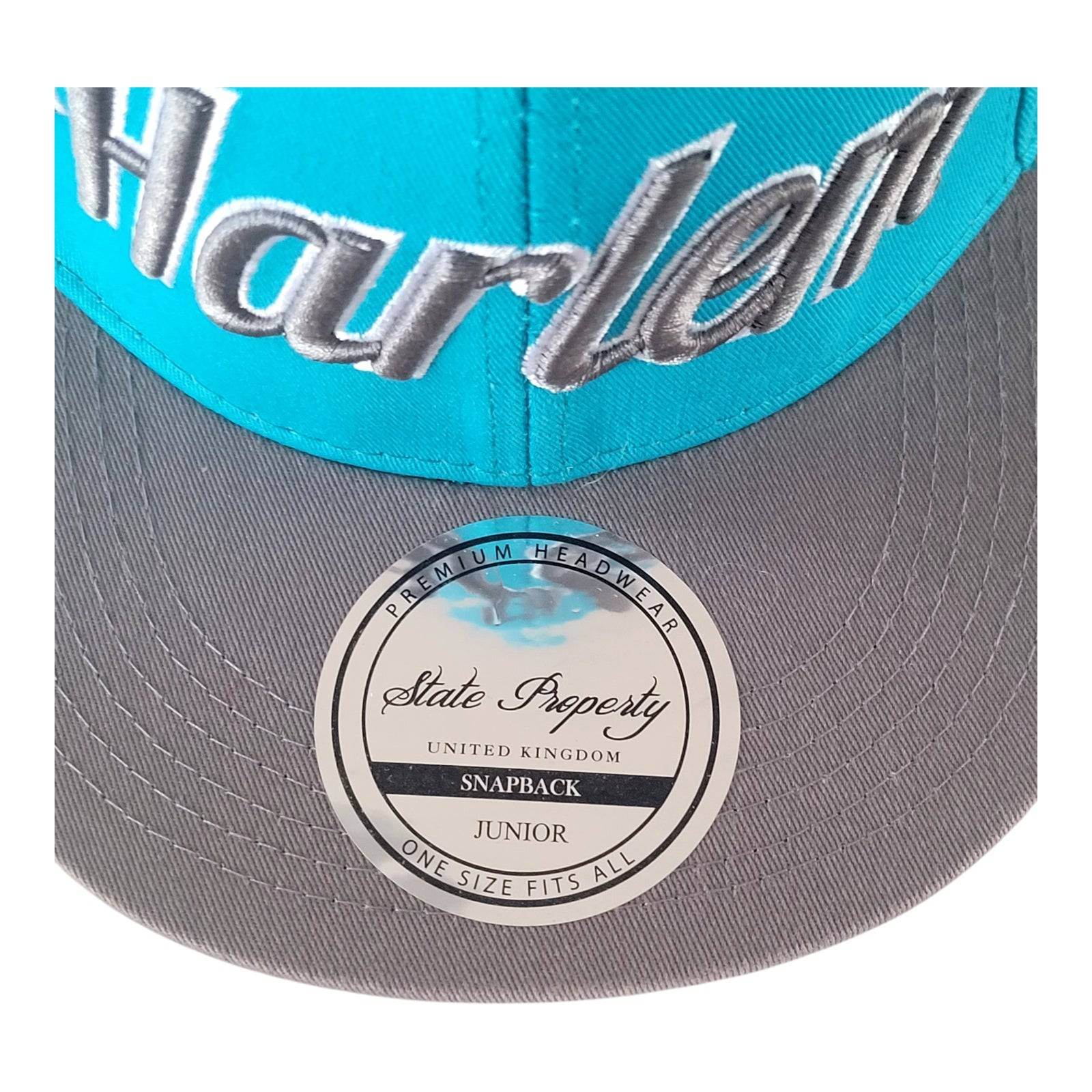 State Property Harlem Junior Snapback Hat - Turquoise with Pom Pom, Adjustable Fit - USASTARFASHION