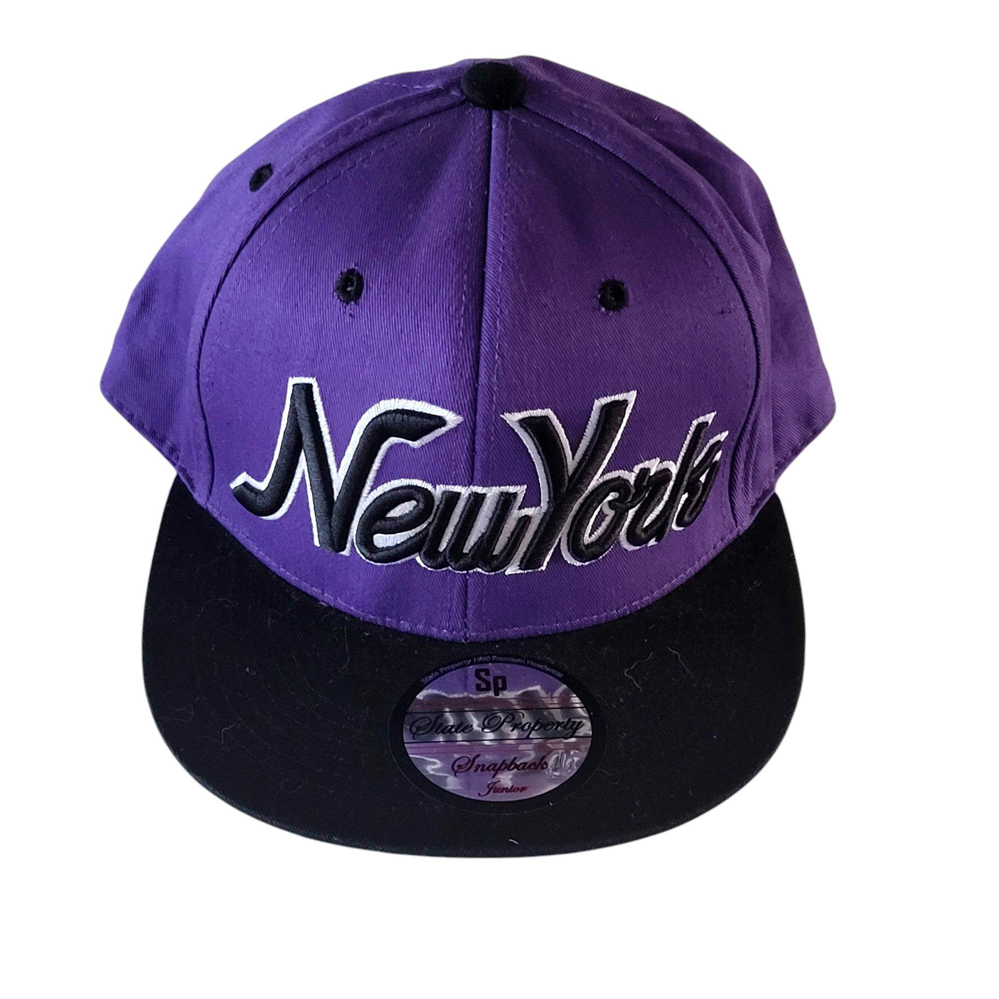 Vintage Snapback Hat - State Property New York in Purple and Black - Adjustable Fit - USASTARFASHION