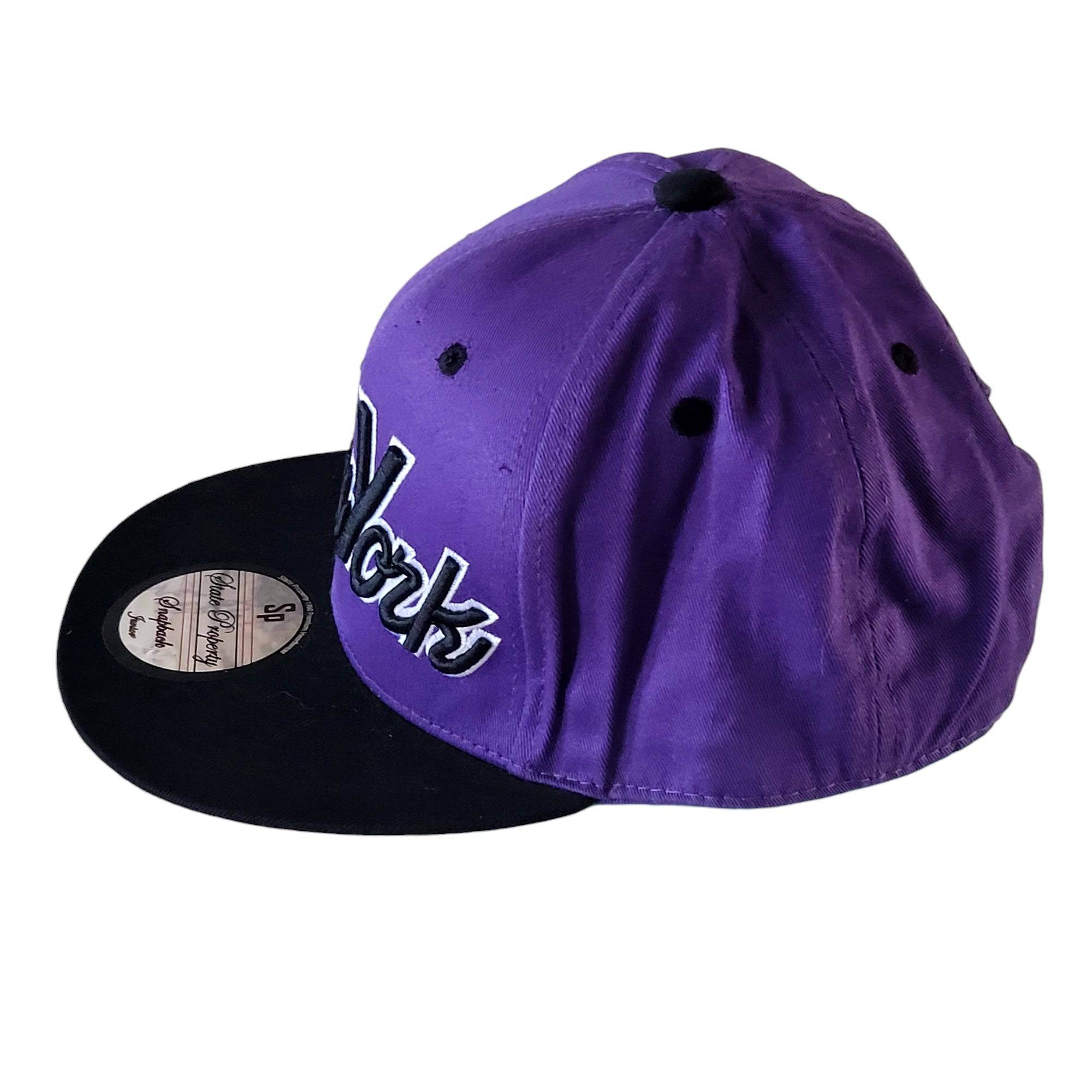 Vintage Snapback Hat - State Property New York in Purple and Black - Adjustable Fit - USASTARFASHION